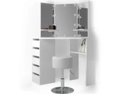 Vicco Eckschminktisch Arielle 110 cm mit Hocker