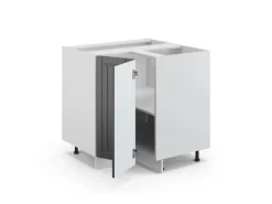 Vicco Eckunterschrank Fame-Line Anthrazit Landhaus/Weiß 81 cm AP Anthrazit