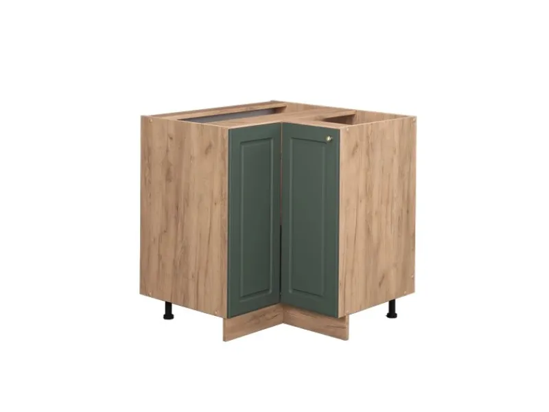 Vicco Eckunterschrank Fame-Line Grün-Gold Landhaus/Goldkraft Eiche 81 cm ohne Arbeitsplatte