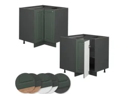 Vicco Eckunterschrank Fame-Line Grün-Gold Landhaus/Anthrazit 81 cm AP Anthrazit