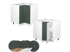 New Vicco Eckunterschrank Fame-Line Grün-Gold Landhaus/Weiß 81 cm ohne Arbeitsplatte Dunkelgrün