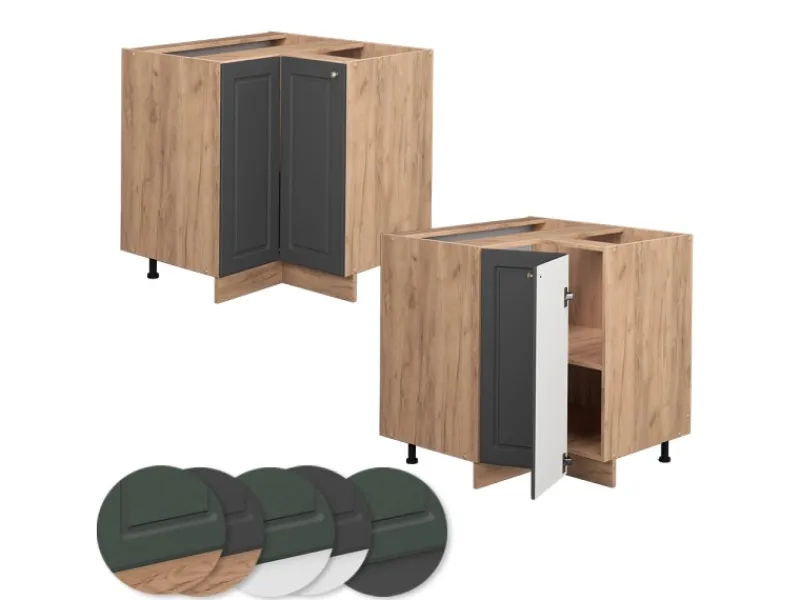 Vicco Eckunterschrank Fame-Line -Gold/Goldkraft Eiche 81 cm ohne Arbeitsplatte