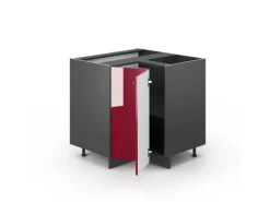 Vicco Eckunterschrank Fame-Line Bordeaux Hochglanz/Anthrazit 81 cm ohne Arbeitsplatte