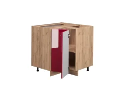 Vicco Eckunterschrank Fame-Line Bordeaux Hochglanz/Goldkraft Eiche 81 cm ohne Arbeitsplatte