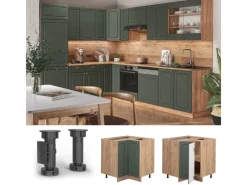 Online Vicco Eckunterschrank Fame-Line Grün-Gold Landhaus/Goldkraft Eiche 81 cm AP Eiche Dunkelgrün