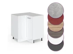 Sale Vicco Eckunterschrank R-Line Hochglanz/ 76 cm ohne Arbeitsplatte Weiß