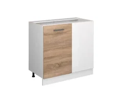 Discount Vicco Eckunterschrank R-Line Küchen Eckschrank Sonoma/Weiß 86 cm ohne Arbeitsplatte Sonoma Eiche