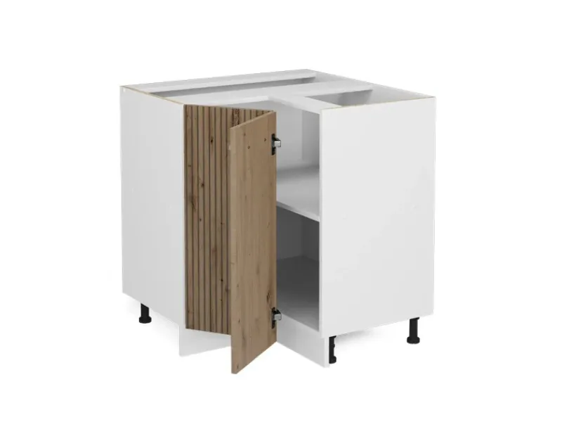 Sale Vicco Eckunterschrank R-Line Küchen Eckschrank Artisan-Eiche/Weiß 76 cm AP Marmor Artisan Eiche