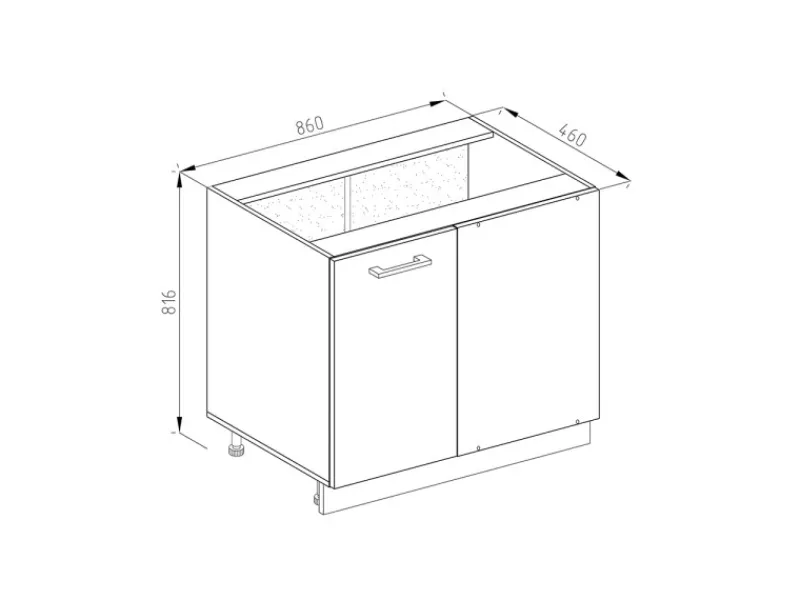 Discount Vicco Eckunterschrank R-Line Hochglanz/ 86 cm ohne Arbeitsplatte Weiß