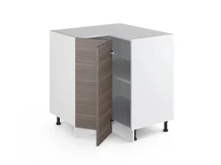 Vicco Eckunterschrank R-Line Küchen Eckschrank Grau/Weiß 76 cm ohne Arbeitsplatte
