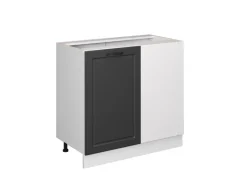Vicco Eckunterschrank R-Line Anthrazit Landhaus/Weiß 86 cm ohne Arbeitsplatte