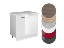 Online Vicco Eckunterschrank R-Line Küchen Eckschrank Hochglanz/ 86 cm AP Marmor Weiß