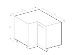 Discount Vicco Eckunterschrank R-Line Küchen Eckschrank Sonoma/Weiß 76 cm ohne Arbeitsplatte Sonoma Eiche