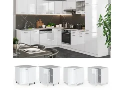 Hot Vicco Eckunterschrank R-Line Hochglanz/ 76 cm AP Anthrazit Weiß