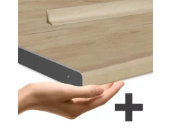 Vicco Fame-Line Küchenschränke Hochglanz/Anthrazit 200 cm AP Eiche ohne E-Geräte Dunkelblau