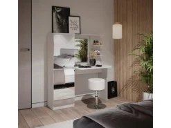 Discount Vicco Frisiertisch Jasmin Weiß 123 x 141.2 cm mit Hocker