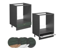 Vicco Herdumbauschrank Fame-Line Grün-Gold Landhaus/Anthrazit 60 cm ohne Arbeitsplatte