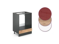 New Vicco Herdumbauschrank R-Line Goldkraft /Anthrazit 60 cm ohne Arbeitsplatte Eiche