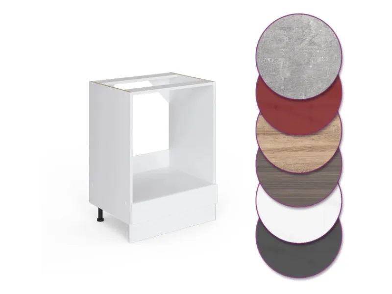 Best Vicco Herdumbauschrank R-Line Hochglanz/ 60 cm ohne Arbeitsplatte Weiß