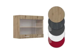 Clearance Vicco Küchenglasschrank R-Line Glashängeschrank Artisan-Eiche/Goldkraft Eiche 80 cm Artisan Eiche