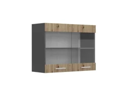 Online Vicco Küchenglasschrank R-Line Glashängeschrank Artisan-Eiche/Anthrazit 80 cm Artisan Eiche
