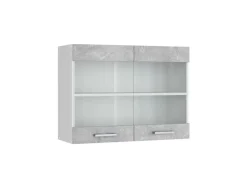 Vicco Küchenglasschrank R-Line Glashängeschrank /Weiß 80 cm Beton