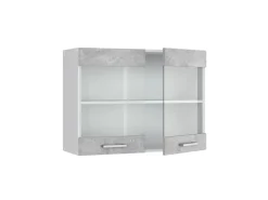 Vicco Küchenglasschrank R-Line Glashängeschrank /Weiß 80 cm Beton