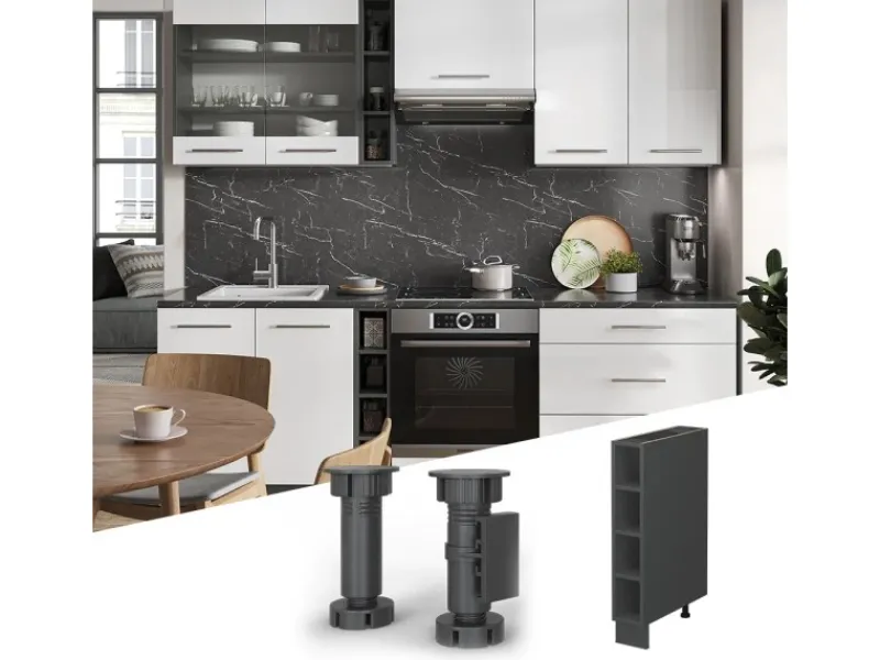 Hot Vicco Küchenregal Fame-Line Offener Küchenschrank 15 cm ohne Arbeitsplatte Anthrazit