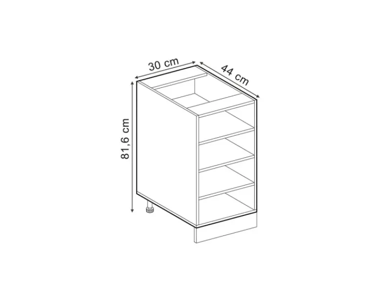 Vicco Küchenregal R-Line Offener Küchenschrank 30 cm ohne Arbeitsplatte
