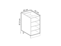 Vicco Küchenregal R-Line Offener Küchenschrank 25 cm ohne Arbeitsplatte