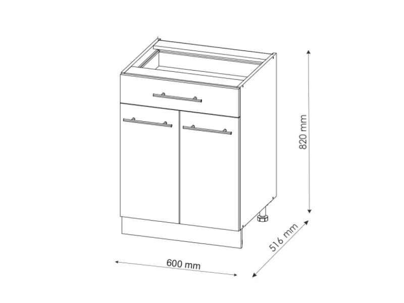 Vicco Küchenunterschrank Fame-Line Grün-Gold Landhaus/Anthrazit 60 cm mit Schublade ohne Arbeitsplatte