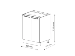 Vicco Küchenunterschrank Fame-Line Grün-Gold Landhaus/Anthrazit 60 cm ohne Arbeitsplatte