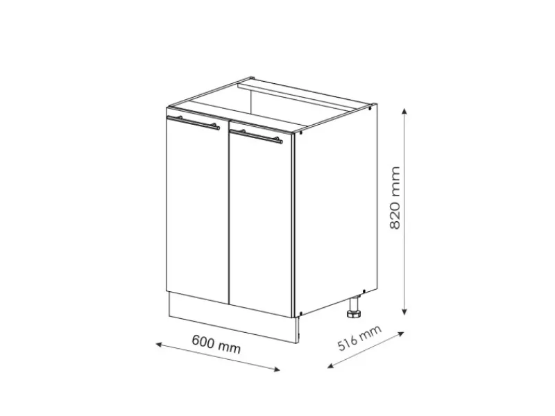 Vicco Küchenunterschrank Fame-Line Grün-Gold Landhaus/Anthrazit 60 cm ohne Arbeitsplatte