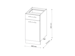 Vicco Küchenunterschrank Fame-Line Hochglanz/ 40 cm ohne Arbeitsplatte