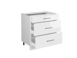 Vicco Küchenunterschrank Fame-Line Hochglanz/ 80 cm mit 3 Schubladen ohne Arbeitsplatte