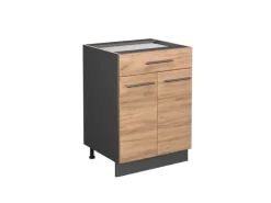 Online Vicco Küchenunterschrank Fame-Line Goldkraft /Anthrazit 60 cm mit Schublade ohne Arbeitsplatte Eiche