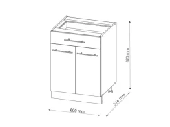 Online Vicco Küchenunterschrank Fame-Line Goldkraft /Anthrazit 60 cm mit Schublade ohne Arbeitsplatte Eiche
