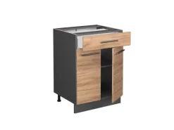 Online Vicco Küchenunterschrank Fame-Line Goldkraft /Anthrazit 60 cm mit Schublade ohne Arbeitsplatte Eiche