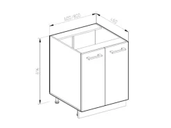 Discount Vicco Küchenunterschrank R-Line Goldkraft /Anthrazit 60 cm J-Shape ohne Arbeitsplatte Eiche