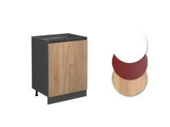 Discount Vicco Küchenunterschrank R-Line Goldkraft /Anthrazit 60 cm J-Shape ohne Arbeitsplatte Eiche