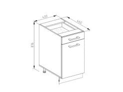 Vicco Küchenunterschrank R-Line Goldkraft /Anthrazit 40 cm ohne Arbeitsplatte