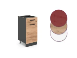 Vicco Küchenunterschrank R-Line Goldkraft /Anthrazit 40 cm ohne Arbeitsplatte