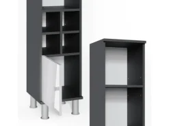 Vicco Midischrank Fynn Hochglanz/Anthrazit 30 x 131 cm Kleine Tür
