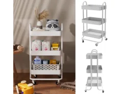 Discount Vicco Rollregal Tron Rollbare Küchen-Minibar 46x79 cm Weiß