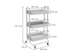 Discount Vicco Rollregal Tron Rollbare Küchen-Minibar 46x79 cm Weiß