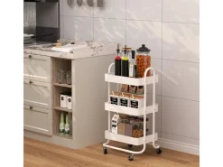 Discount Vicco Rollregal Tron Rollbare Küchen-Minibar 46x79 cm Weiß
