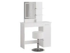 Vicco Schminktisch Julia Weiß 90 cm mit LED-Spiegel und Hocker