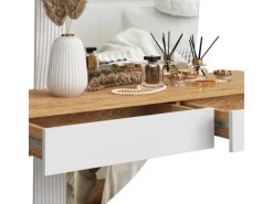 Best Vicco Schminktisch Melisa /Eiche 120 cm mit LED Beleuchtung Weiß