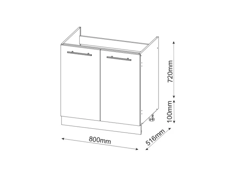 New Vicco Spülenunterschrank Fame-Line Grün-Gold Landhaus/Anthrazit 80 cm ohne Arbeitsplatte Dunkelgrün