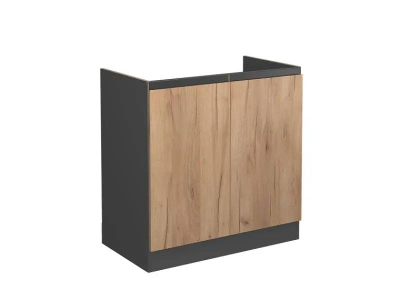 Vicco Spülenunterschrank R-Line Goldkraft /Anthrazit 80 cm J-Shape ohne Arbeitsplatte